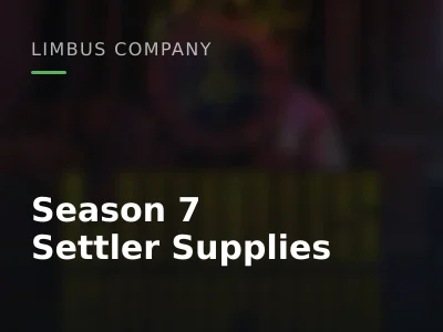Season 7 Settler Supplies