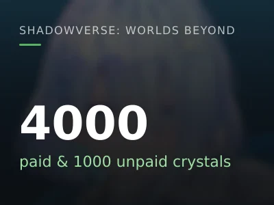 4000 paid & 1000 unpaid crystals