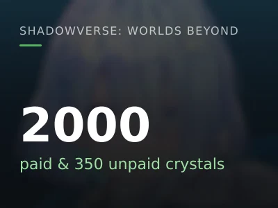 2000 paid & 350 unpaid crystals