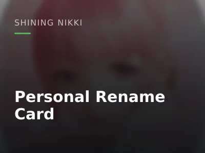 Personal Rename Card